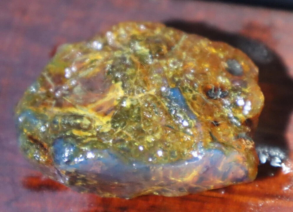 Exquisite Natural Dominican Crystal Clear Yellow Blue Amber Rough Specimen 42mm – photo 7