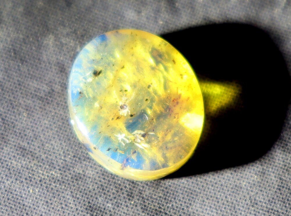 Beautiful Natural Translucent Sky Blue Amber Cabochon 15mm FREE DRILLING & Bail – photo 5