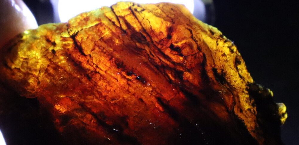 Charming Design Natural Dominican Clear Green Blue Amber Rough Specimen 53mm 21g – photo 3
