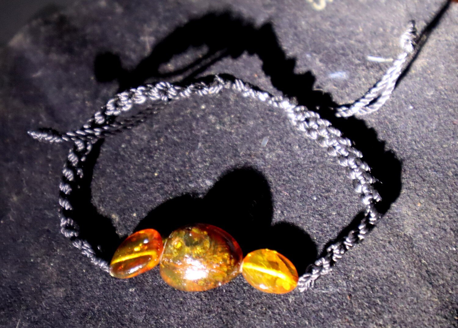 Lovely Natural Translucent Yellow Amber Bracelet adjustable – photo 3
