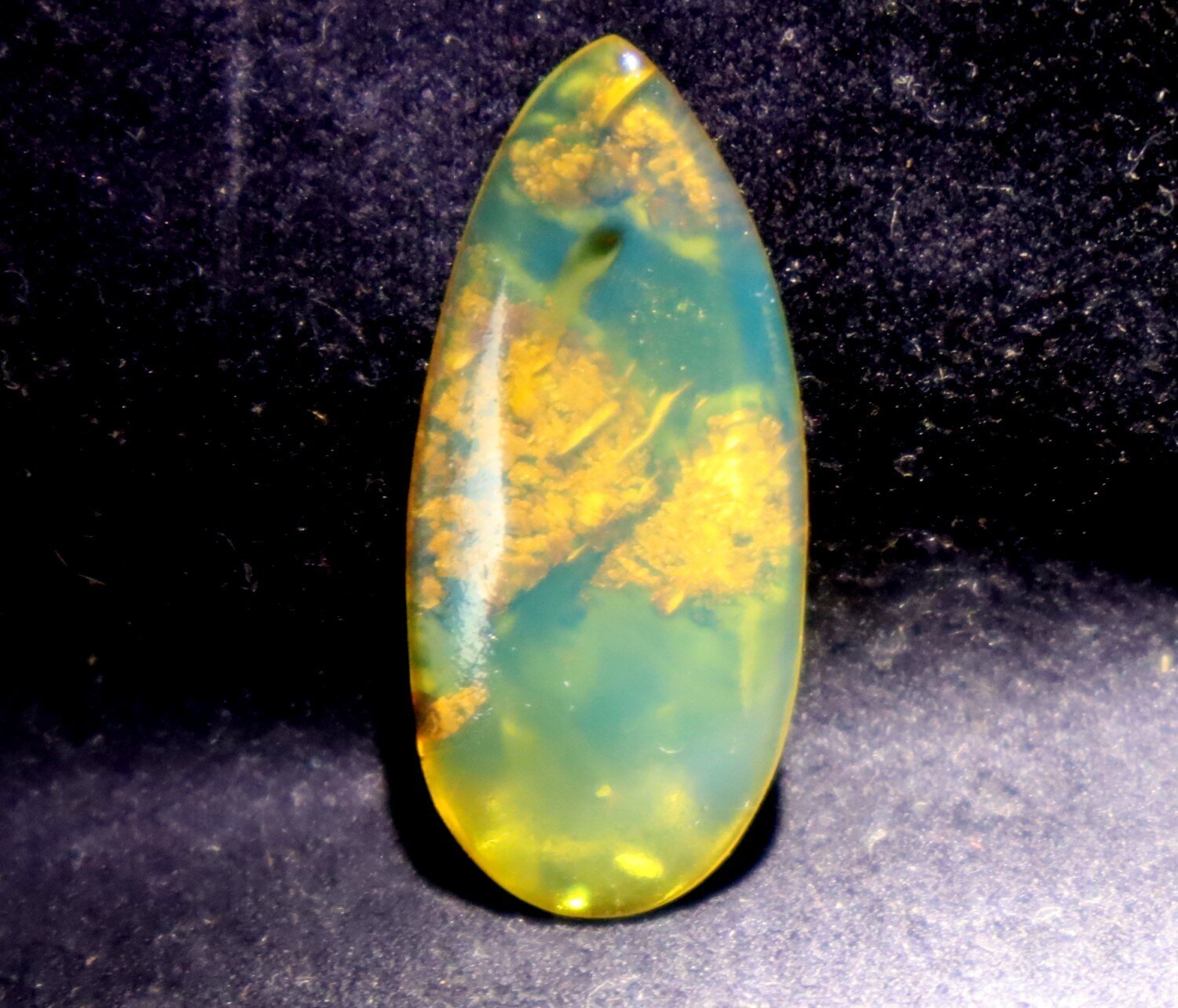 Impressive Natural Dominican Clear Deep Blue Amber Polished Stone 29mm – photo 4
