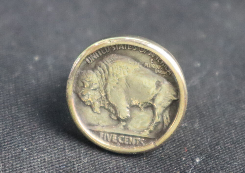 US 1937 Buffalo Nickel Five Cents Coin Ring Bronze Frame #6 free resizing 21mm – photo 7