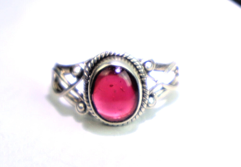Finest Small Oval Red Spinel .925 Sterling Silver Ring #7 – photo 3