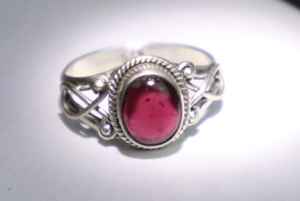 Finest Small Oval Red Spinel .925 Sterling Silver Ring #7 – photo 4
