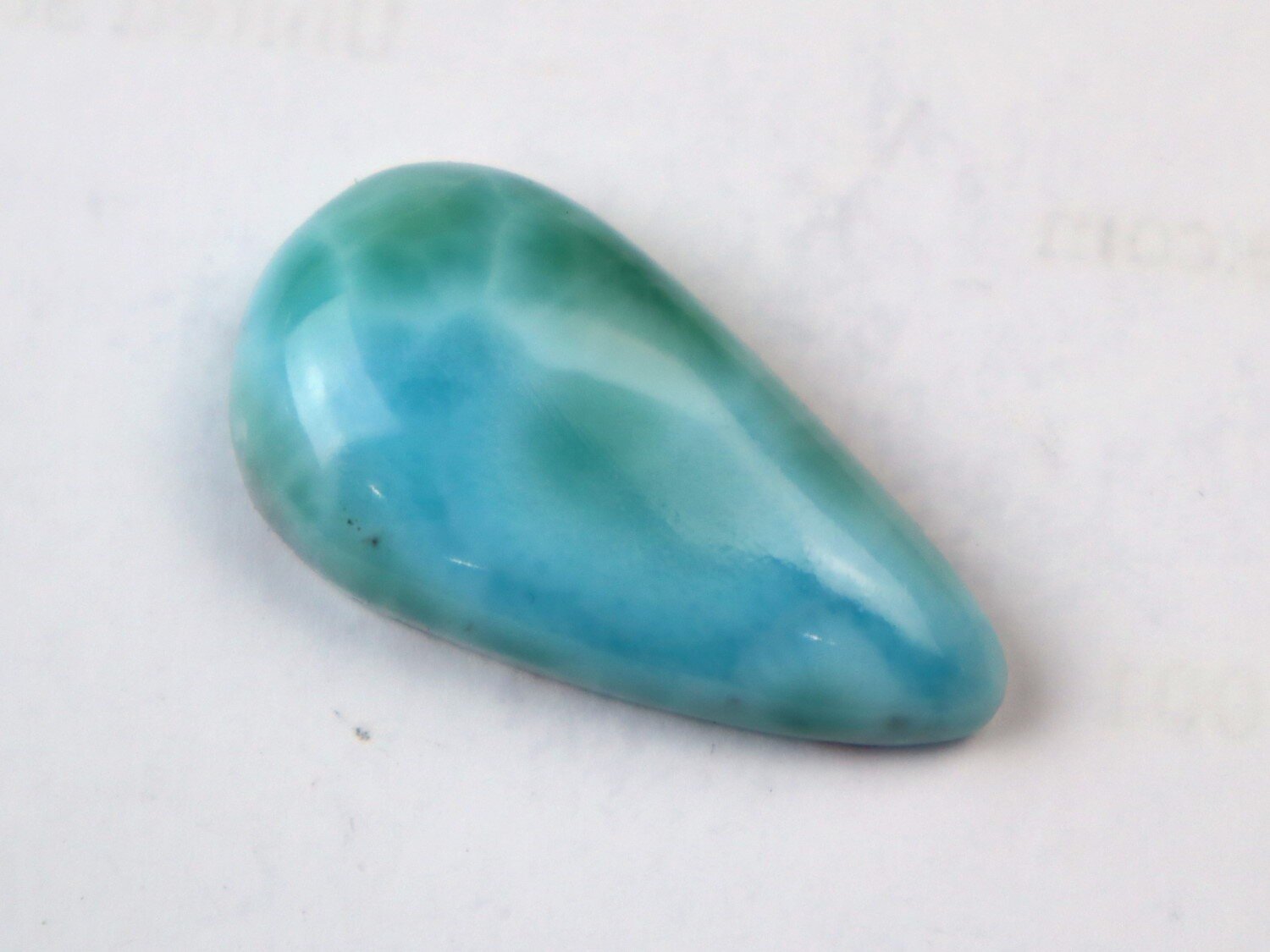 Impressive Natural Sky Blue Larimar Teardrop Cabochon 31mm – photo 3