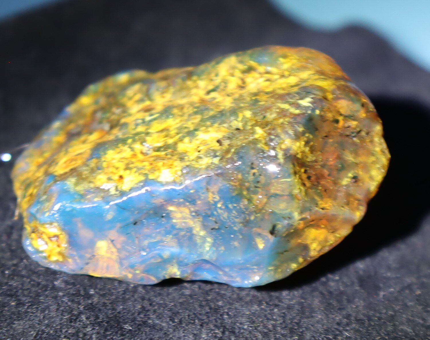 Charming Design Natural Dominican Clear Sky Blue Amber Rough Specimen 47mm 20g – photo 14