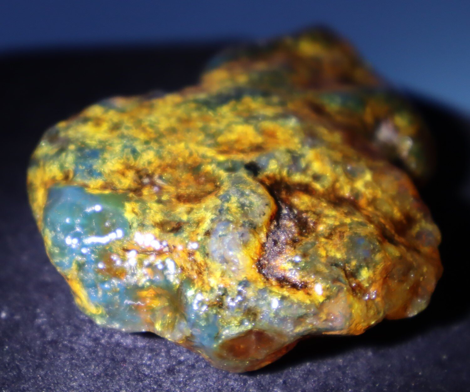 Beautiful Natural Dominican Translucent Green Blue Amber Rough Specimen 66mm 35g – photo 3
