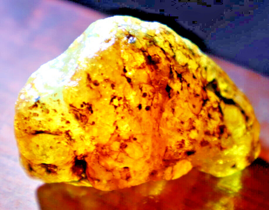 Excellent Natural Dominican Crystal Clear Yellow Amber Rough Specimen 46mm 14g