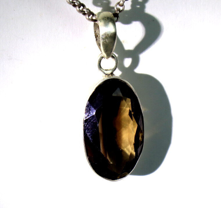 Natural Smoky Quartz Pendant 925 Sterling Silver 42mm 33.5CT Clear – photo 5