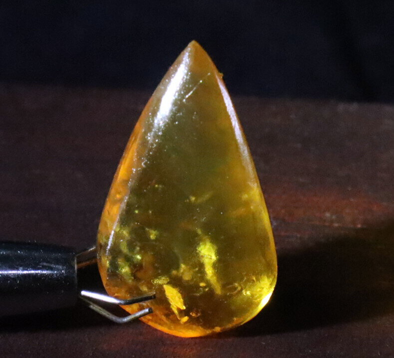 Lovely Nat. Crystal Clear Yellow Amber Polished Pendant Stone 29mm free drilling – photo 4