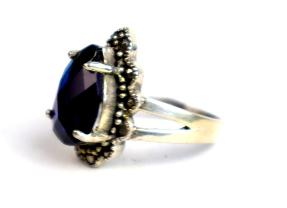 Finest Clear Deep Blue Topaz .925 Sterling Silver Ring #9.5 – photo 6