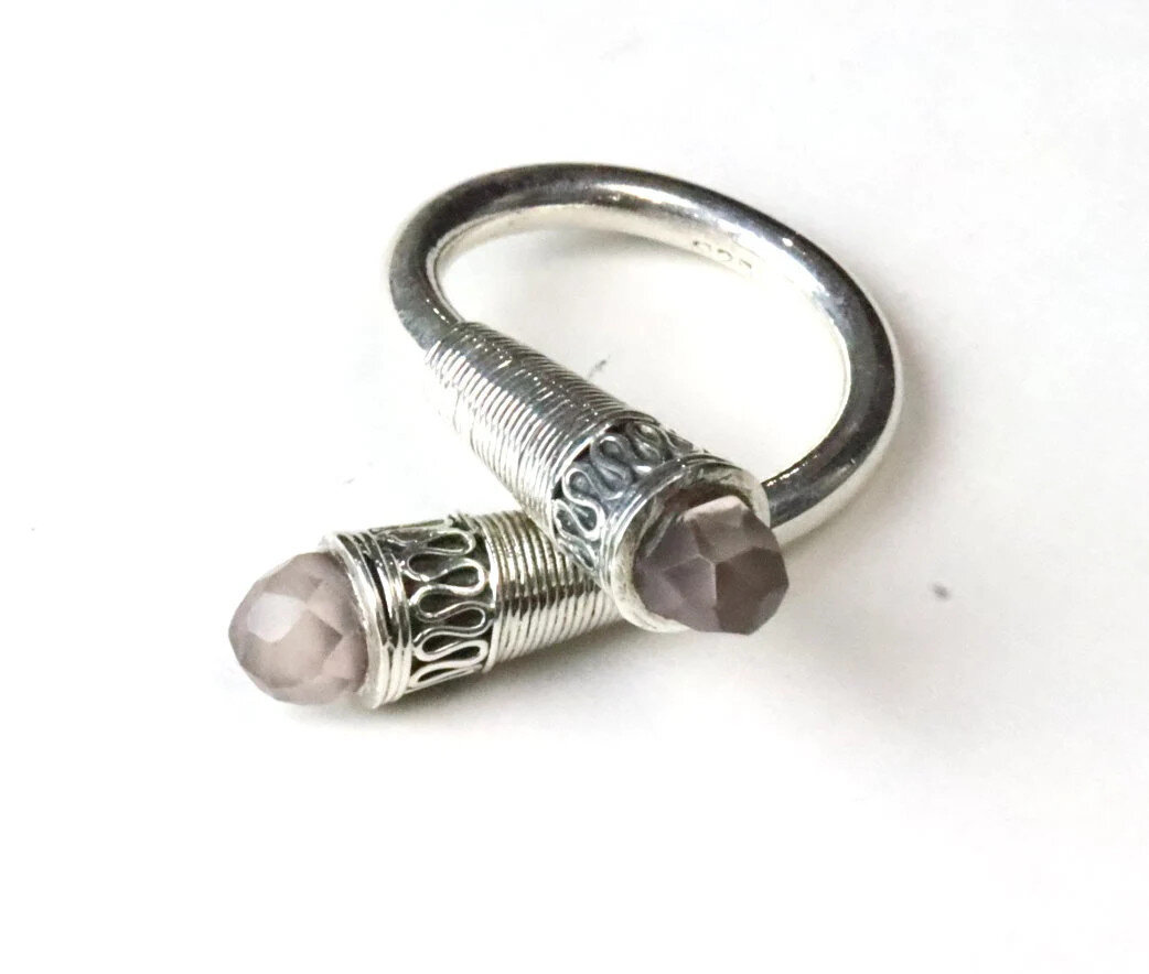 Outstanding Handcrafted Clear Smoky Purple Amethyst .925 Sterling Silver Ring – photo 9
