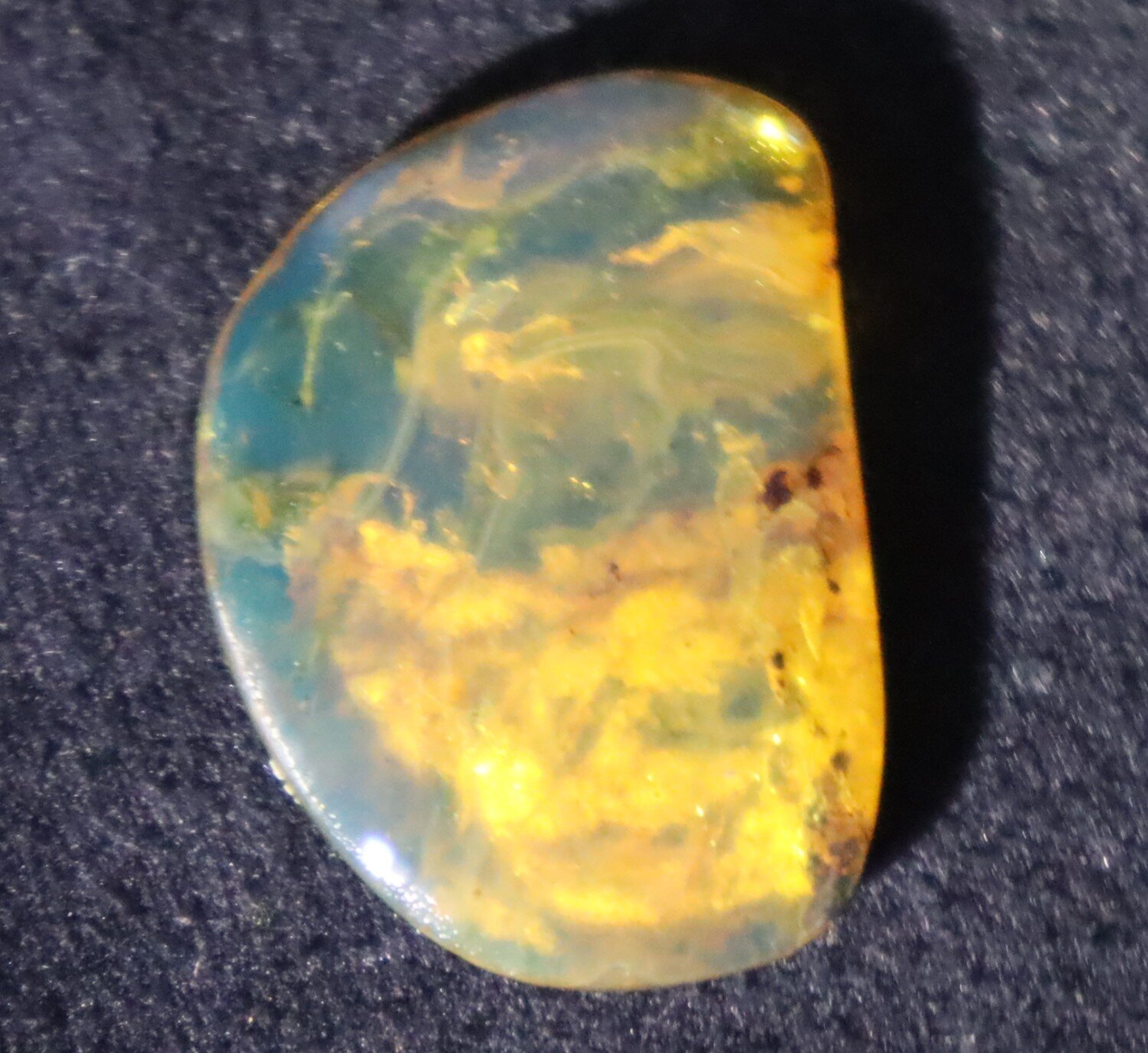 Natural Translucent Sky Blue Amber Cabochon 25mm free drilling and hook – photo 5