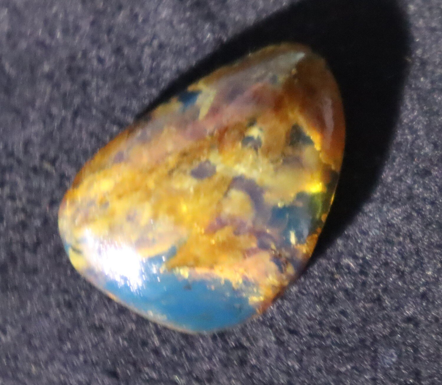 Charming Design Natural Translucent Sky Blue Amber Cabochon 24mm – photo 6