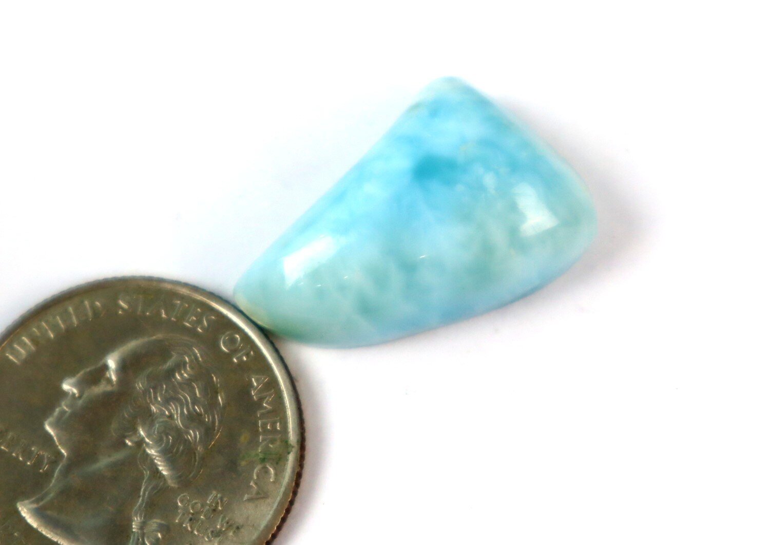 Excellent Natural Sky Blue Larimar Cabochon 23mm – photo 3