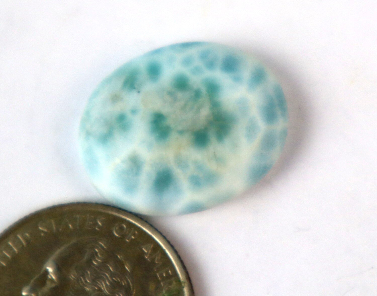 Exquisite Natural Ocean Blue Larimar Oval Cabochon 22mm – photo 4