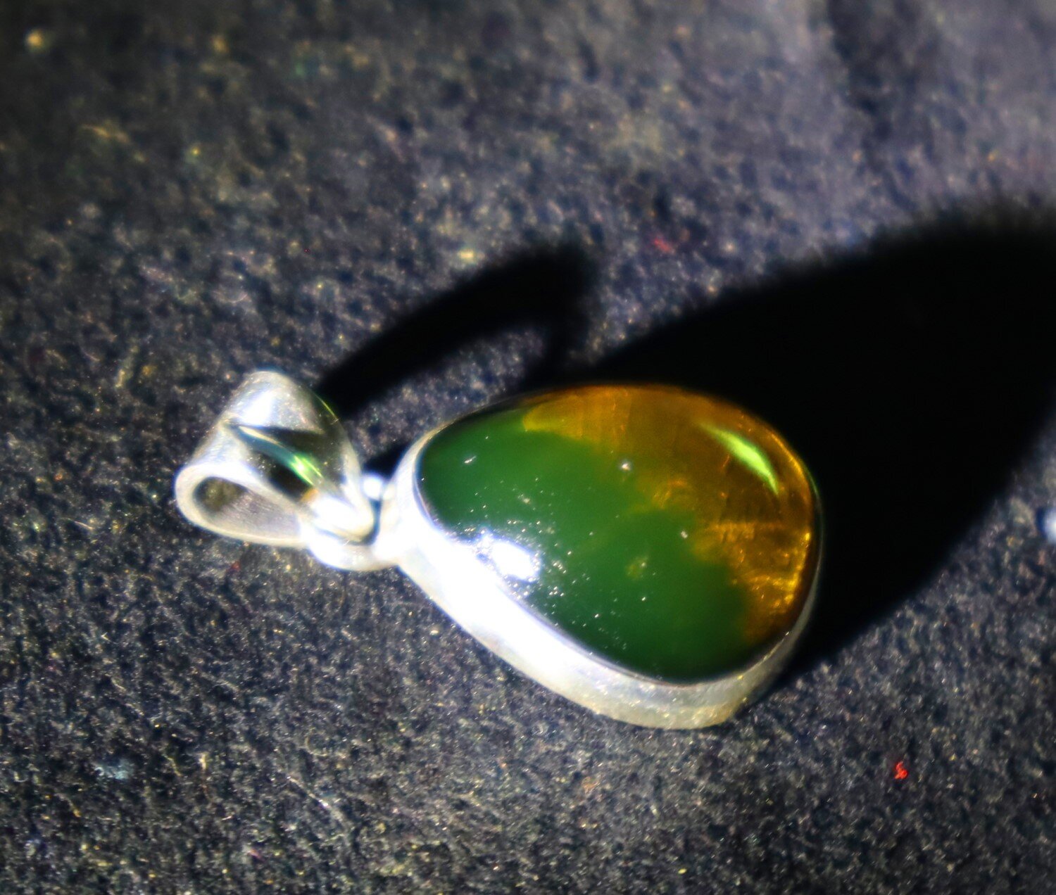 Impressive Natural Clear Deep Green Amber .925 Sterling Silver Pendant 30mm – photo 7