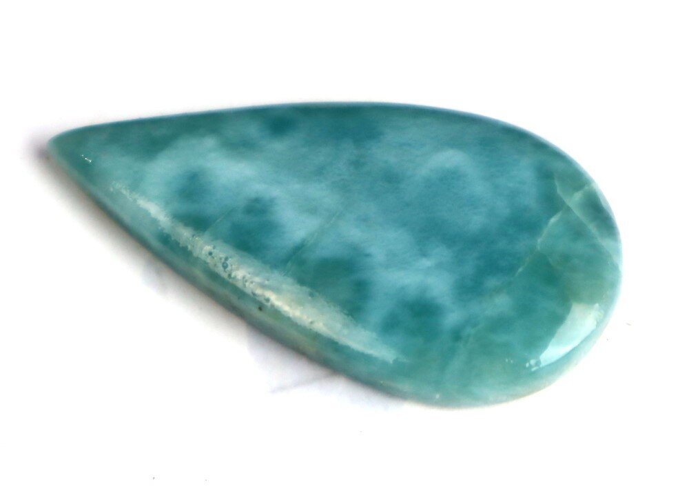 Impressive Natural Dominican Ocean Blue Larimar Polished Stone Cabochon 47mm – photo 3